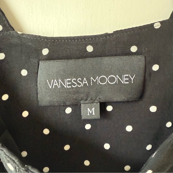 Vanessa Mooney Heather Black & White Polka Dot Bustier Crop Top M - Picture 2 of 5
